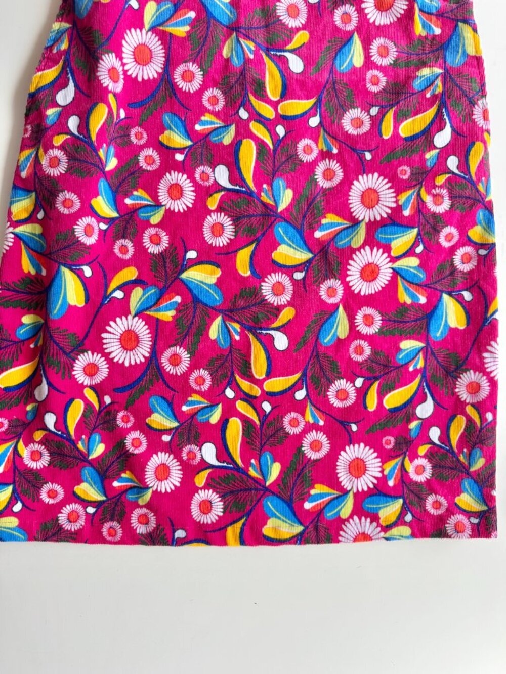 LUCY & YAK Freyja Pink Floral Cotton Corduroy Dungaree Pinafore Dress, Size S - Picture 5 of 10